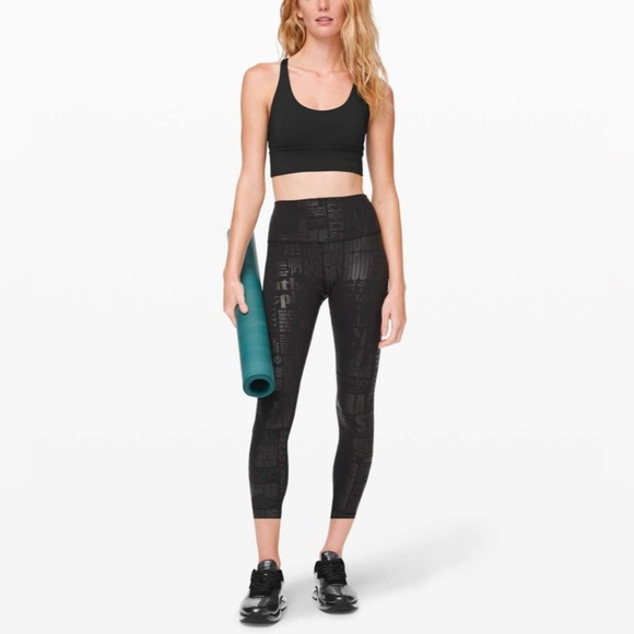 Rare Lululemon Wunder Under High-Rise Crop 23” 20YR Manifesto Foil Black Size 8 - Picture 5 of 9